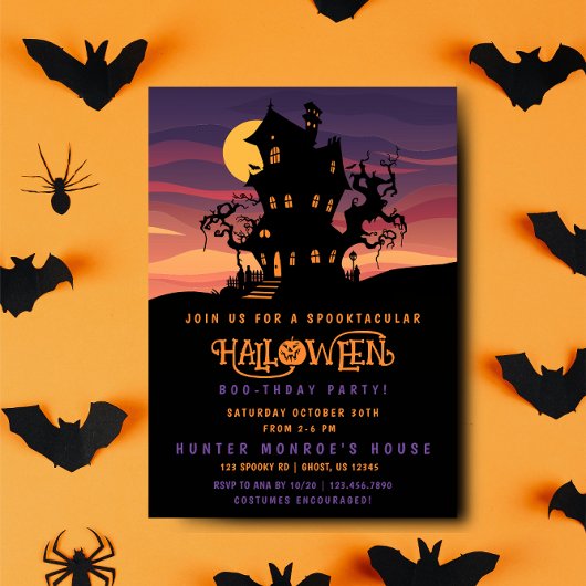 Halloween Boo-verjaardagsfeest Uitnodiging