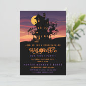 Halloween Boo-verjaardagsfeest Uitnodiging (Staand voorkant)