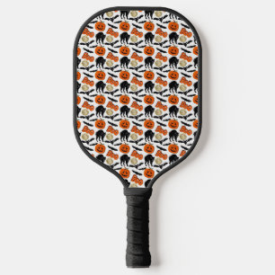 Halloween Boo Vleermuizen Kat Pompoen en Maan Teke Pickleball Paddle