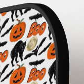 Halloween Boo Vleermuizen Kat Pompoen en Maan Teke Pickleball Paddle (Links Detail)
