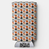 Halloween Boo Vleermuizen Kat Pompoen en Maan Teke Seltzer Blikjeskoeler (Achterkant)