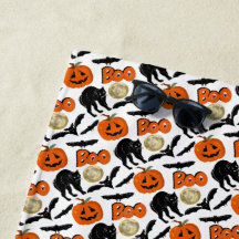 Halloween Boo Vleermuizen Kat Pompoen en Maan Teke