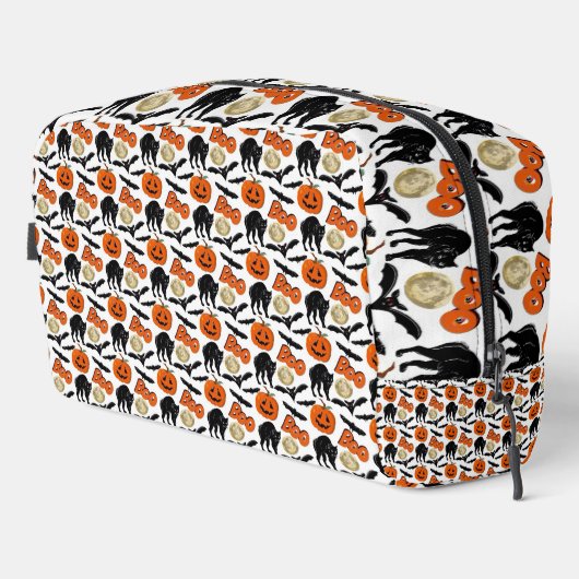 Halloween Boo Vleermuizen Kat Pompoen en Maan Teke Toilettasje (Rechterhoek)