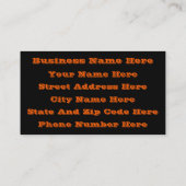 Halloween Boo Vleermuizen Kat Pompoen en Maan Teke Visitekaartje (Achterkant)