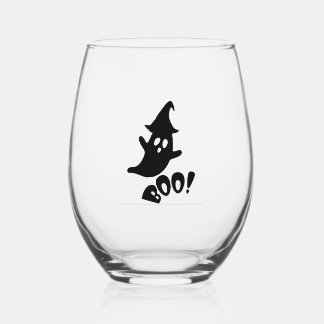 Halloween boo wijnglas zonder voet