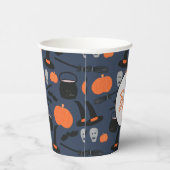Halloween Boo Witch Pumpkin Bat Broomstick Papieren Bekers (Rechts)