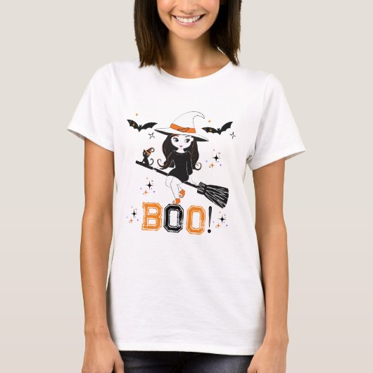 Halloween Boo Witch T-shirt (Voorkant)