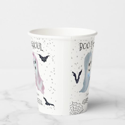 Halloween Boo-y en Ghoul Gender onthullen Ghosts Papieren Bekers (Rechts)