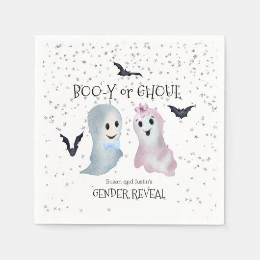 Halloween Boo-y en Ghoul Gender onthullen Ghosts Servet (Voorkant)