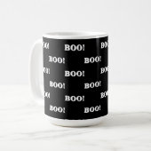 Halloween Boo Zwart Wit Koffiemok (Voorkant links)