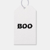 Halloween Boo zwart-wit spooky blanco gunsten Cadeaulabel (Voorkant)
