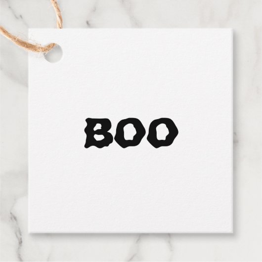 Halloween Boo zwart-wit spooky blank Bedankjes Labels (Voorkant)