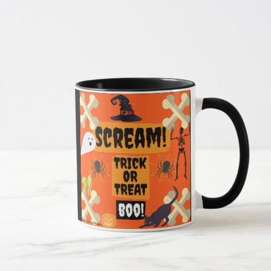 Halloween Boo. Zwarte 11-oz Combo-Mok Mok (Rechts)