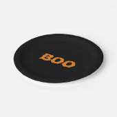 Halloween Boo zwarte sinaasappel spooky Papieren Bordje (Gekanteld)