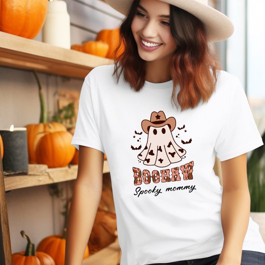 Halloween Boohaw Retro Groovy Western Ghost Spooky T-shirt