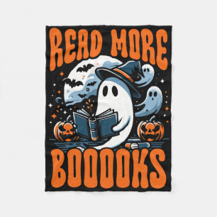 Halloween Book Lover Ghost Boo Pun Lees Verder Boe Fleece Deken