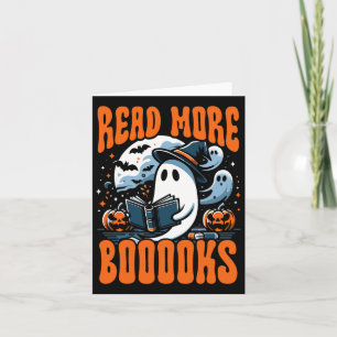 Halloween Book Lover Ghost Boo Pun Lees Verder Boe Kaart