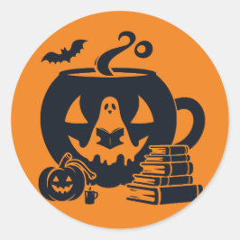 Halloween Book Lover Pumpkin Sticker