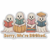 Halloween Bookish Ghosts Boeken lezen Sticker (Voorkant)