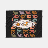 Halloween Books Cute Ghost Boo Reading Books Adu Fleece Deken (Voorkant (Horizontaal))