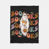 Halloween Books Cute Ghost Boo Reading Books Adu Fleece Deken (Voorkant)