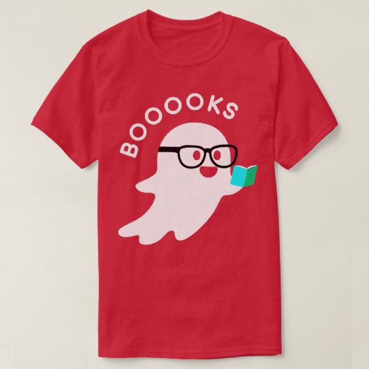 Halloween Books Ghost Reading Boo Read Books Lib T-shirt (Design voorkant)