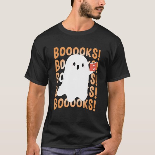 Halloween Books Ghost Reading Boo Read Books Lib T-shirt (Voorkant)