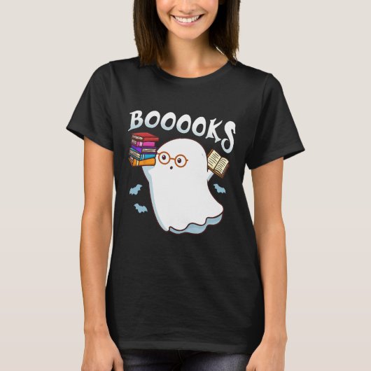 Halloween Books Librarian English Teacher Reader R T-shirt (Voorkant)
