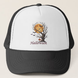 Halloween Boom en Pompoen Jack-o'-Lantern T-shirt Trucker Pet