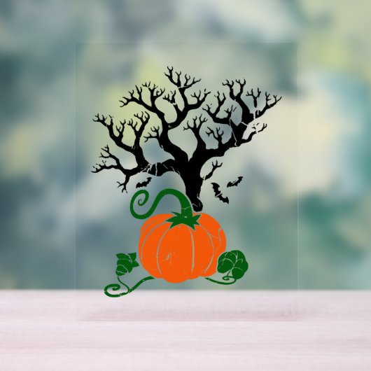 Halloween boom Herfst Shirten Halloween Sweatshirt Acryl Bord (Neutraal)