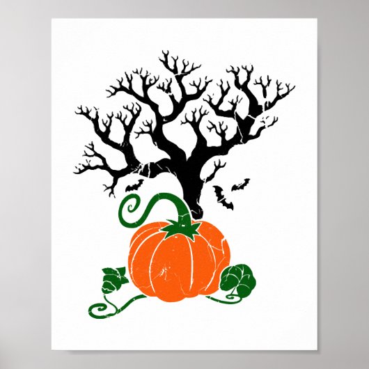 Halloween boom Herfst Shirten Halloween Sweatshirt Poster (Voorkant)