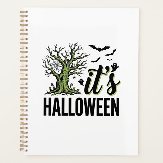 Halloween Boom Het is Halloween Vintage Griezelen_ Planner (Voorkant)