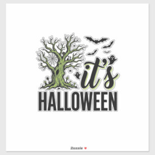 Halloween Boom Het is Halloween Vintage Griezelen_ Sticker