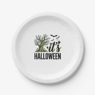 Halloween Boom Het Is Halloween Vintage Spooky_1 Papieren Bordje