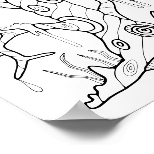 Halloween Boom Kleurplaat Kunst Poster (Hoek)