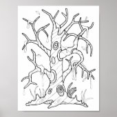 Halloween Boom Kleurplaat Kunst Poster (Voorkant)