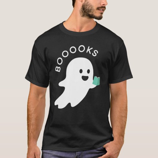 Halloween Booooks Ghost Reading Boo Read Books Lib T-shirt (Voorkant)