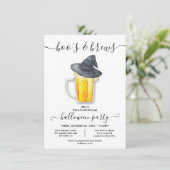 Halloween boo's and brews pet bierparty kaart (Staand voorkant)