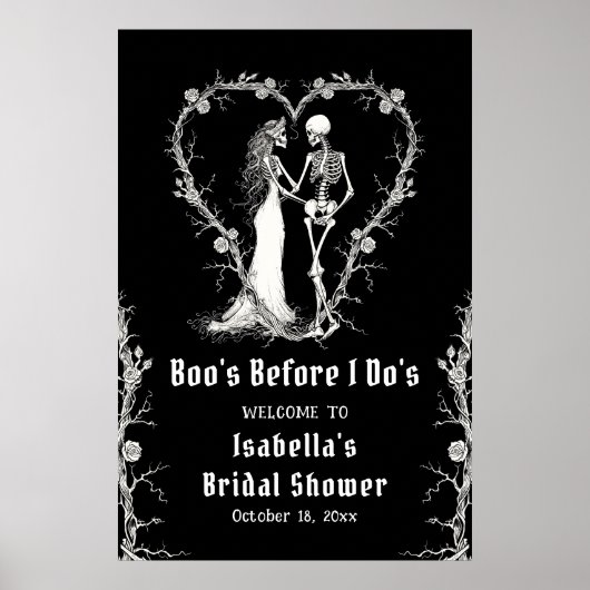 Halloween Boo's Before I Do's Bridal Welkom Poster (Voorkant)