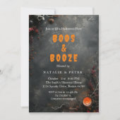 Halloween Boos & Booze Party Kaart (Voorkant)