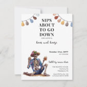 Halloween Boos en Booze volwassen Party skelet Aankondiging (Voorkant)