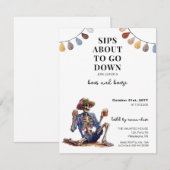 Halloween Boos en Booze volwassen Party skelet Aankondiging (Voorkant / Achterkant)