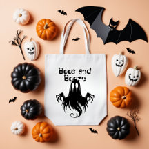 Halloween Boos en Booze Zwarte Geest Boodschappent