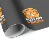 Halloween Boos en Drank Drankfeest Design Cadeaupapier (Rol Hoek)