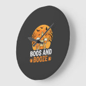 Halloween Boos en Drank Drankfeest Design Grote Klok (Hoek)