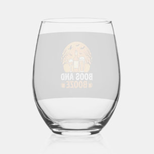Halloween Boos en Drank Drankfeest Design Wijnglas Zonder Voet