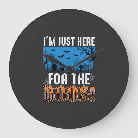 Halloween Boos Ghost Graveyard Vector Design_1 Grote Klok (Voorkant)