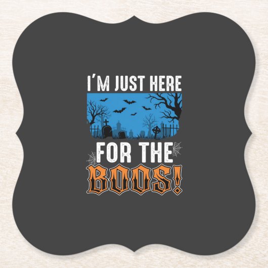 Halloween Boos Ghost Graveyard Vector Design_1 Kartonnen Onderzetters (Voorkant)