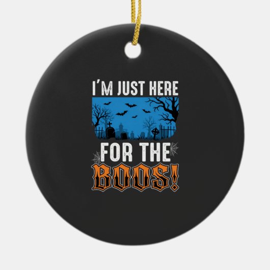 Halloween Boos Ghost Graveyard Vector Design_1 Keramisch Ornament (Voorkant)
