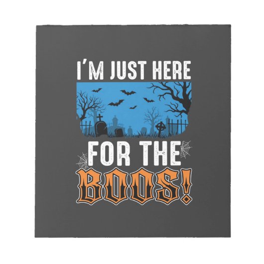 Halloween Boos Ghost Graveyard Vector Design_1 Notitieblok (Voorkant)